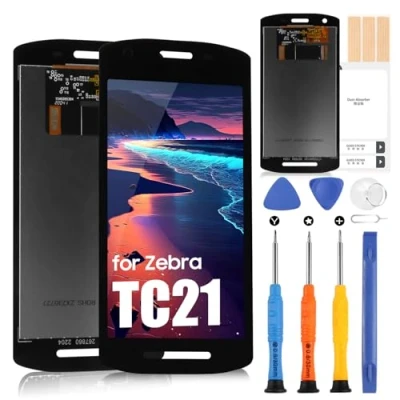 Immagine di LCD Schermo per Zebra TC21 Sostituzione / TC26 Display Screen Touchscreen Digitazer Assembly con Riparazione Kit(Nero)