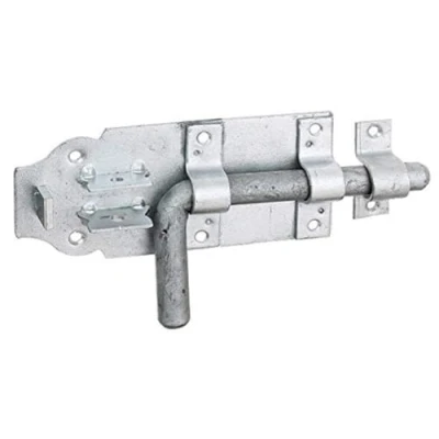 Immagine di Alberts 12435 9 Catenaccio a Cannone, con Maniglia Tonda e Guida Asta fissata, zincata Caldo, Piastra 160 x 70 mm, chiavistello 16 Lunghezza Totale 210 Acciaio