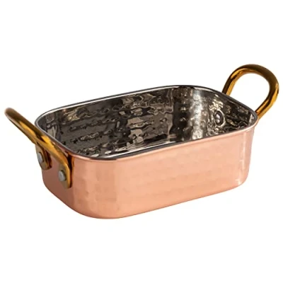 Immagine di APS Mumbai 40735 Mini padella in acciaio inox, effetto rame, 12,5 x 8,5 4,0 cm, 0,25 litri
