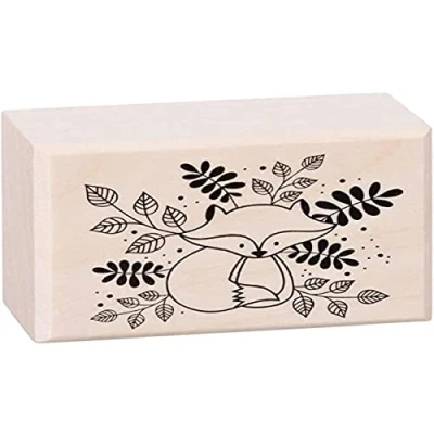 Immagine di Artemio Timbro con foglia di volpe, legno, nero, 3,5 x 2,5 4,8 cm, ARTHD859