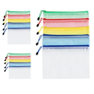 Immagine di Set 15 pezzi busta porta documenti con zip A4, A5, A6 Buste zip, impermeabile, organizer per conservare file, ricevute, fogli d’esame e altro, 5 colori.