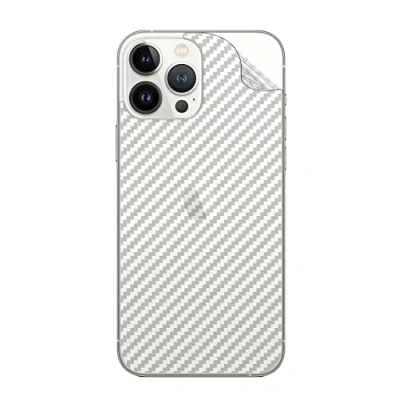 Immagine di GIOPUEY Pellicola Protettiva Retro per iPhone 15 PRO Max, Pellicola, TPU Morbido, Sottile, Struttura in Fibra di Carbonio, Anti Impronta, AntiGraffio Translucent
