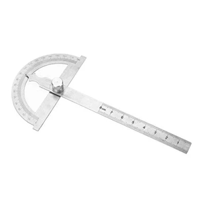 Immagine di goniometro 0 180 gradi rotante in acciaio inossidabile righello cercatore angolare 15 cm (80 * 120 mm)