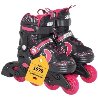 Immagine di Best Sporting Inline Skates, Größe, Farbe: Pink/Schwarz, Pattini in Linea, Misura, Colore: Rosa/Nero Bambini, 30 33