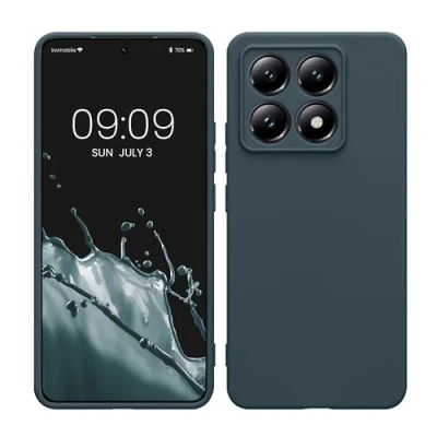Immagine di kwmobile Custodia Compatibile con Xiaomi 14T Cover Back Case per Smartphone in Silicone TPU Protezione Gommata ardesia scuro