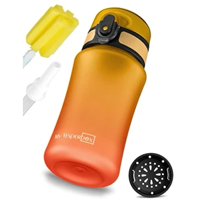 Immagine di My Vesperbox Minny borraccia per bambini a prova di perdite, 350 ml, 500 750 con cannuccia o colino, leggera in Tritan, senza BPA, asilo, scuola