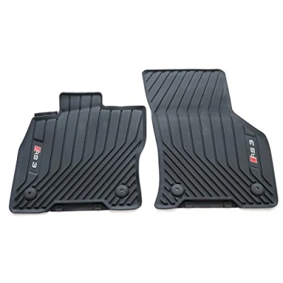 Immagine di Audi 8Y1061221B041 tappetini in gomma per tutte le stagioni, 2 anteriori, con scritta RS3, non ibrido delicato (MHEV)