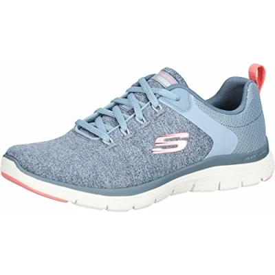Immagine di Skechers Flex Appeal 4.0 Brilliant View, Scarpe da ginnastica basse Donna, Grigio Slate Knit Mesh Pink Trim, 41 EU