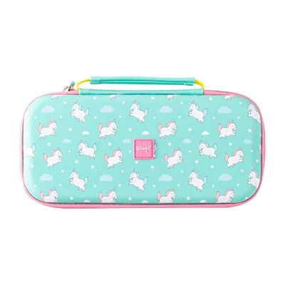 Immagine di Mr Wonderful Wondee Custodia per Nintendo Switch, Switch Oled e Lite a forma di Unicorno con chiusura lampo, protezione interna lo schermo spazio conservare 10 giochi