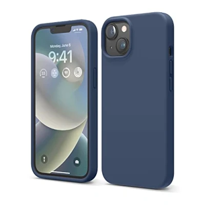 Immagine di elago Custodia in silicone liquido compatibile con iPhone 14 (6,1&quot;), di alta qualità, protezione completa del telefono 4 strati antiurto, fodera morbida microfibra antigraffio