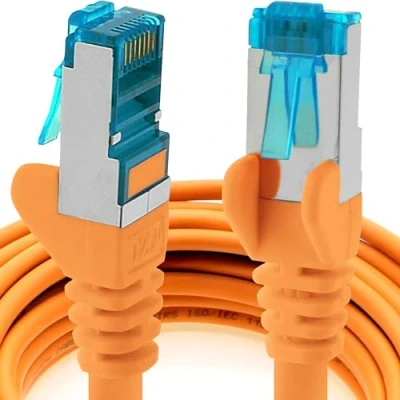 Immagine di 1m arancione 1 pezzo Rete Cavi Cat6a S FTP CAT 6a doppia schermatura certificato GHMT PIMF 500MHz / 7 CU rame non contiene alogeni compatibile con CAT5e CAT6 CAT7 CAT8 10000 Mbit/s