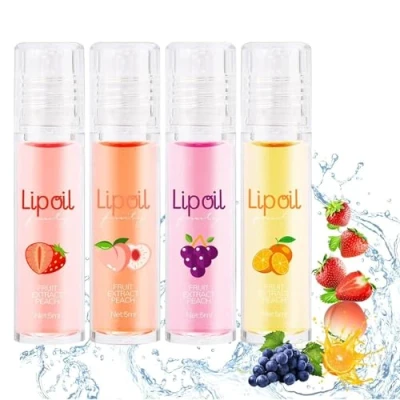 Immagine di Roll On Lip Gloss,Frutta Sapore Gloss,Glitter Gloss,lucidalabbra Trasparente,Lucidalabbra Profumate al Gusto Chiaro per Labbra Idratante a Lunga Le Donne E Ragazze (5pcs)