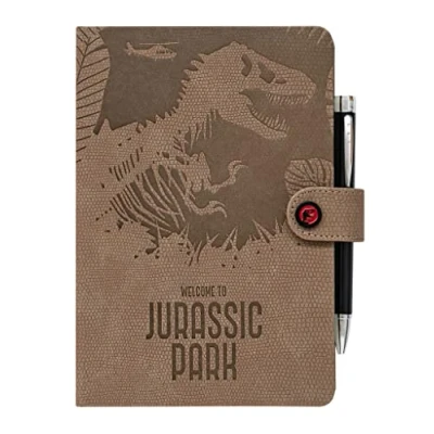 Immagine di Grupo Erik: quaderno e penna proiettore Jurassic Park A5 con copertina rigida, chiusura elastica, puntinato 180 pagine, ideale come Notebook o appunti
