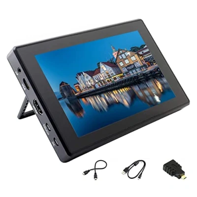 Immagine di Ingcool 7 pollici Monitor per Raspberry Pi, 1024x600 HDMI LCD IPS Schermo Capacitivo Touch Screen Display con Custodia, Compatibile Pi 4B/3B +/3B/Zero, Supporto Windows 8 10
