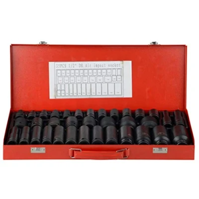 Immagine di 35pcs 1/2 &quot;Drive 6 Point 8 32mm Metric Deep Impact Socket Set Auto Garage Strumenti