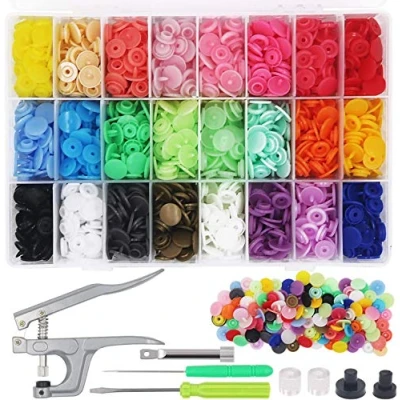 Immagine di Pinze a Scatto + Set 360 Bottoni in Resina T5 Pressione Fai Da Te 24 Colori 12mm (Set di Pulsanti) inze Metallo Cucito Scrapbooking e Mano Ornamento