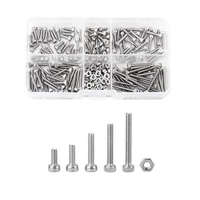 Immagine di Akozon Esagono Incassato Viti a Testa Bombata e Dadi Assrotment Set Acciaio al Inossidabile SS304 M2,5 210 pz