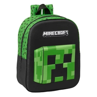 Immagine di MINECRAFT 3D Zaino per asilo 3D, adattabile al carrello, facile da pulire, ideale bambini di diverse età, comodo e versatile, qualità resistenza, 22 x 10 27 cm, multicolore, M, Casual