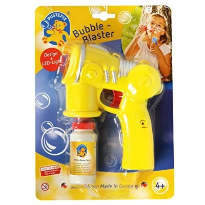 Immagine di PUSTEFIX Pistola giocattolo a Bolle di sapone Bubble Blaster I da 60 ml per bambini, compleanni, matrimoni e feste estive colorate bambini adulti, multicolore