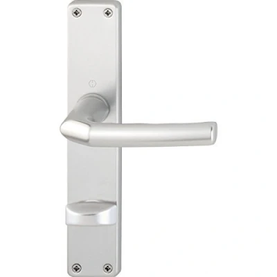 Immagine di Hoppe Maniglia Birmingham su piastra lunga WC, per porte dello spessore di 37 42 mm, argento anodizzato, 1 pezzi, 2668223
