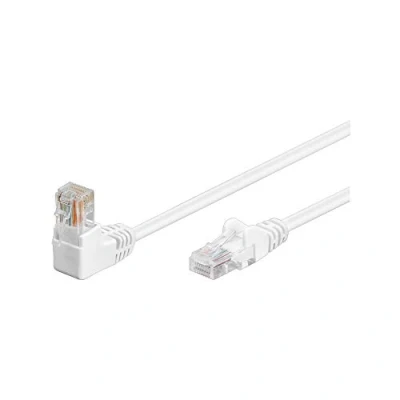 Immagine di Goobay 94173 Cavo ethernet CAT 5e con angolo a 90 gradi, di rete U/UTP, nero, miscela rame CCA, 1x connettori RJ45 (8P8C), 3 metri