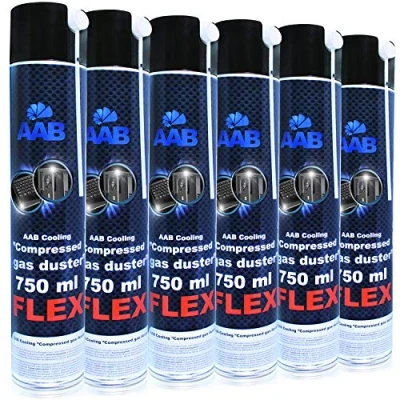 Immagine di AABCOOLING Compressed Gas Duster FLEX 750ml Set di 6 Pezzi Aria Compressa Con un Tubo Flessibile, Accessori PC, Spray per Pulire Pulizia Computer