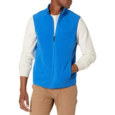 Immagine di Amazon Essentials Gilet in pile con cerniera integrale (disponibile taglie Big &amp; Tall) Uomo, Blu Cobalto, L