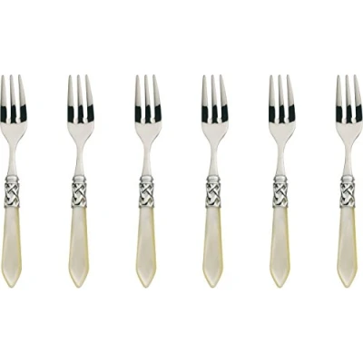 Immagine di Bugatti ALCAM N4217 Aladdin Set di 6 forchetta per Torta in Acciaio/ABS, 21 x 18 3 cm, Colore: Avorio