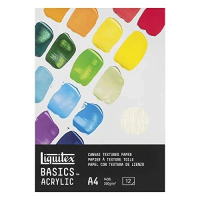Immagine di Liquitex Basics Blocco Carta Finitura Tela 300 g A4 12 Fogli