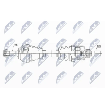 Immagine di NTY NPW CT 101 Albero motore / Semiasse Assale anteriore Sx Cambio automatico a 6 marce