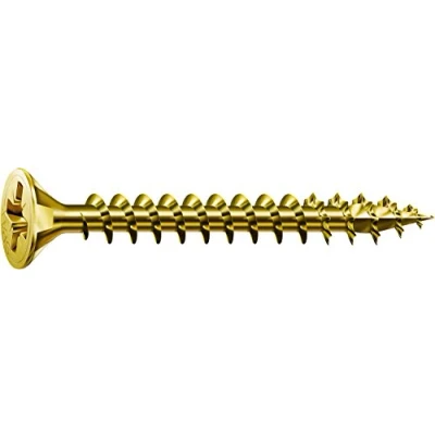 Immagine di Spax, 0/1030/021/4,0/50/ /02, Vite universale 4,0 x 50 mm, 200 pezzi, testa svasata, Croce recesso Z, 4Tagliare, filettatura totale, zinco giallo A2L passivato 1081020400503