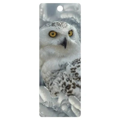 Immagine di 3D LiveLife Bookmark Snowy Owl Sanctuary von Deluxebase. Ein Eulen Lesezeichen mit lentikularem Grafikdesign, lizenziert vom renommierten Künstler Collin Bogle.