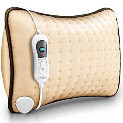 Immagine di sinnlein Cuscino Termico con Imbottitura da 100 Watt Riscaldante per Schiena, Spalle e Collo 3 Livelli di Temperatura Spegnimento Automatico (Beige)