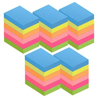 Immagine di ZCZN Foglietti Adesivi Colorati Super Sticky Notes, Confezione da 30 Blocchetti, 51 mm x 38 mm, 100 Fogli/Blocchetto, Utilizzato per Aziende, Case o Scuole, Multicolore
