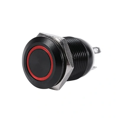 Immagine di Interruttore LED 12v 12mm + KIMISS a pulsante momentaneo per accensione/spegnimento pulsante(Anello luminoso rosso)