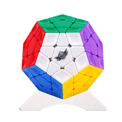 Immagine di FunnyGoo Cyclone Boys 3x3 Megaminx Dodecaedro 12 lati Megamix Speed Cube 3x3x12 cubo Puzzle con un supporto Colore arcobaleno Stickerless