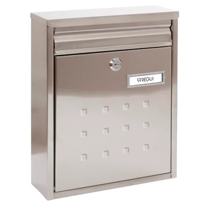 Immagine di ARREGUI Dime V1327 Cassetta Postale Individuale in Acciaio Inossidabile, della Posta da Parete, Componibile, Fondo Stretto, Dimensione M (DIN A4 e Riviste), Inox