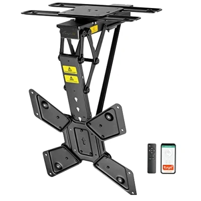 Immagine di EasyLife Supporto da soffitto per TV con rotazione elettrica e + integrazione Smart Home, 23 65 pollici, VESA fino a 400x400 LCD/OLED, Monitor, Display, Smartboard, Nero