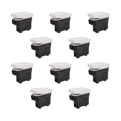 Immagine di Interruttore Unipolare 1P 16A, Compatibile Con Bticino Living, Vimar Plana (10 Pezzi, Bianco)