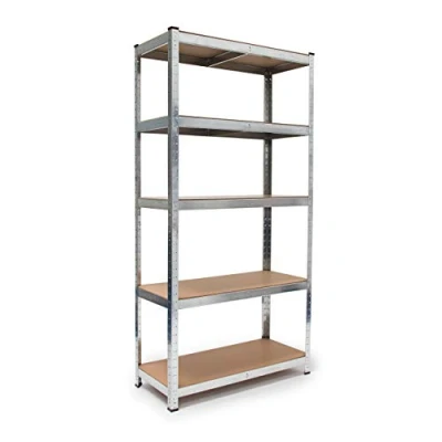 Immagine di Relaxdays 2X Scaffali in Metallo, Scaffalatura per Garage, HxLxP 180x90x40 cm, Carichi Pesanti 875 kg, Componibile, Argento