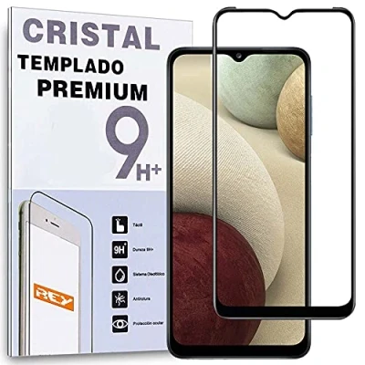 Immagine di REY Pellicola salvaschermo 3D per Samsung Galaxy A12 M12, Nero, Vetro temperato, Copertura Completa, Protettiva Protezione Schermo, / 4D 5D
