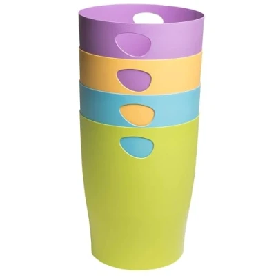 Immagine di EXACOMPTA Rif. 453909D 1 cestino per carta con manici ECOBIN Pop N&#039;Co, grande capacità 15 litri, dimensioni 26,3 x 33,5 cm, ufficio o casa, colori casuali vivaci