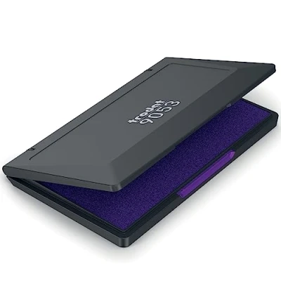 Immagine di Trodat Cuscinetto Classic 9053 per Timbri Manuali, Misura 160 x 90 mm, Colore Viola, Struttura in Plastica Riciclata al 95% e Feltro, Inchiostro a base di acqua Indelebile