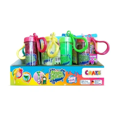 Immagine di CRAZE Magic Slime Keychain Set di 24 portachiavi con melma per bambini, x 25 ml, 6 colori, senza residui