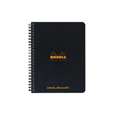 Immagine di Rhodia 193439C Quaderno a spirale (rilegatura completa), formato A5+, righe pois, 160 pagine staccabili, carta bianca Clairefontaine, 80 g/m², set di 5 quaderni
