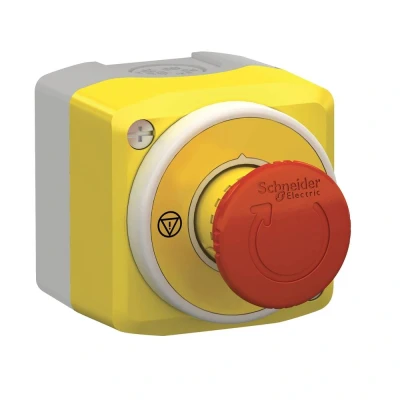 Immagine di Schneider Electric XALK178W3B140E pulsante di arresto emergenza nellalloggiamento 1 NA, NC IP66, IP67, IP69, IP69K pz.