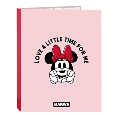 Immagine di MINNIE MOUSE Me Time Cartella a 4 anelli, ideale per bambini di diverse età, comoda e versatile, qualità resistenza, 26,5 x 33 cm, colore: rosa chiaro, Estándar, Casual