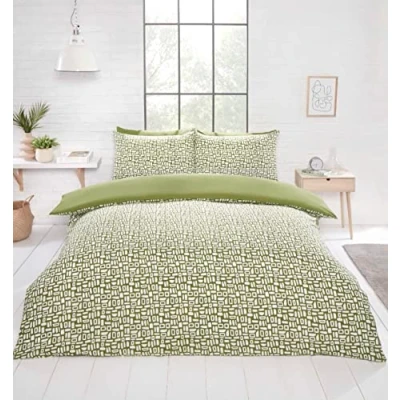 Immagine di Rapport Home Pebbles Set copripiumino in microfibra, per letto king size, colore: Verde con federe incluse
