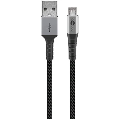 Immagine di goobay 49283 Cavo micro USB, extra robusto, con connettori in metallo, 2 m