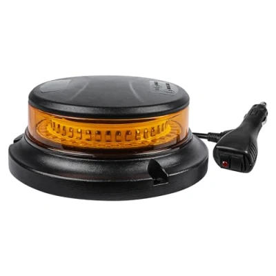 Immagine di AOHEWEI Faro di Avvertimento a LED Ambra, 8 Lampeggianti e 2 Modelli Rotanti 12/24V 36 Pezzi Lampada Stroboscopica con Base Magnetica per Veicoli Scuolabus Trattori Escavatori Camion